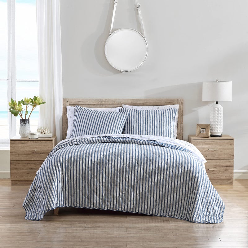 Stone Cottage - King Quilt Set, Reversible Cotton Bedding with Matching Shams, Ideal Bedding Set (Willow Way Indigo, King) - Image 2